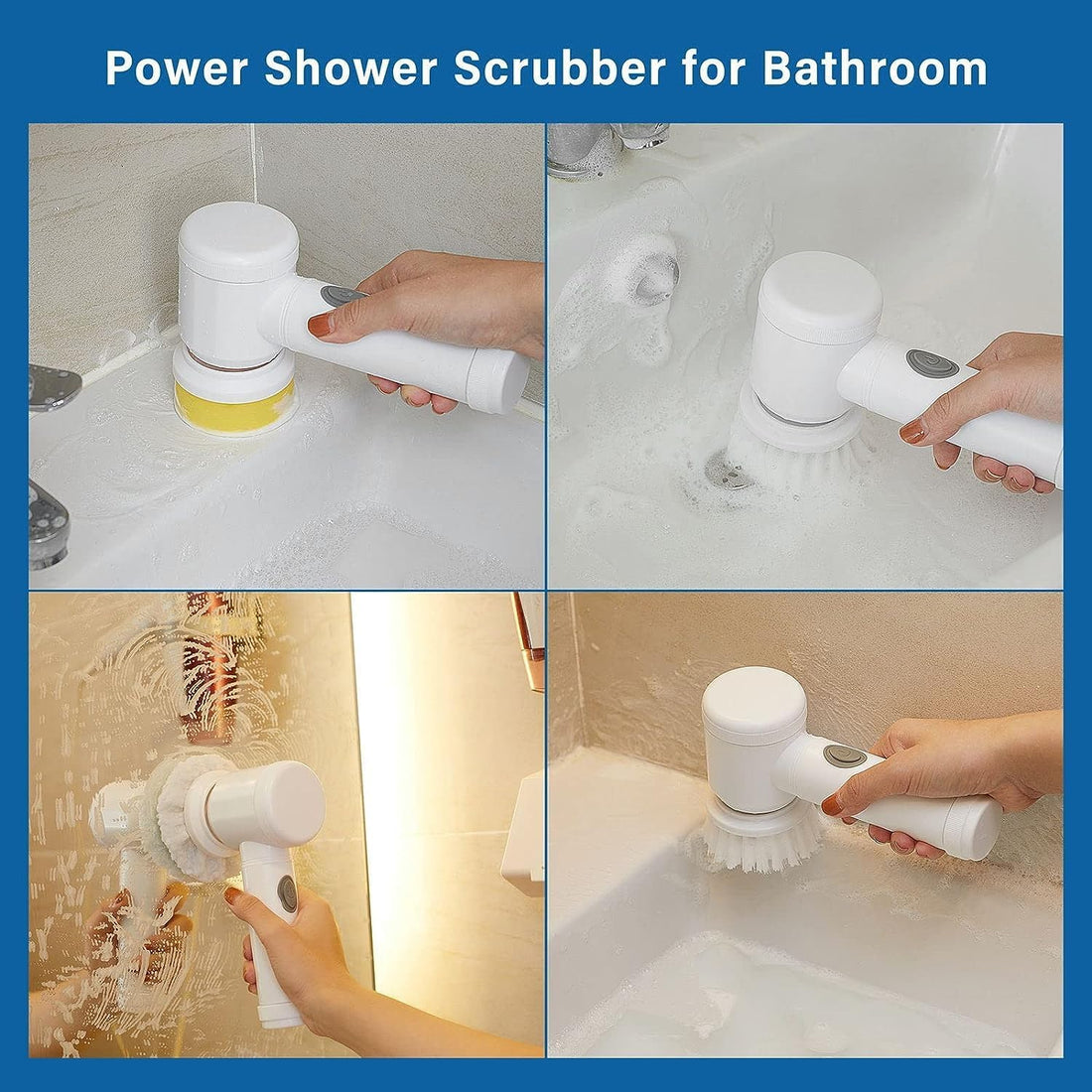 Rechargeable Electric Spin Scrubber - Powerful Cleaning Tools for Bathroom, Kitchen, and More!