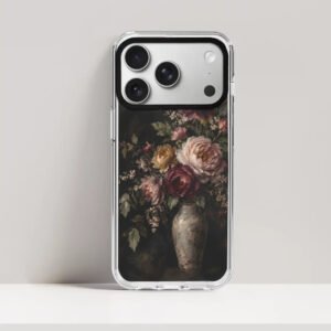 Midnight Garden – Painterly Floral iPhone Hard Clear Case