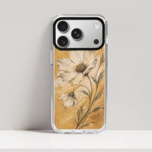 Golden Bloom Reverie – Artistic Floral iPhone Case