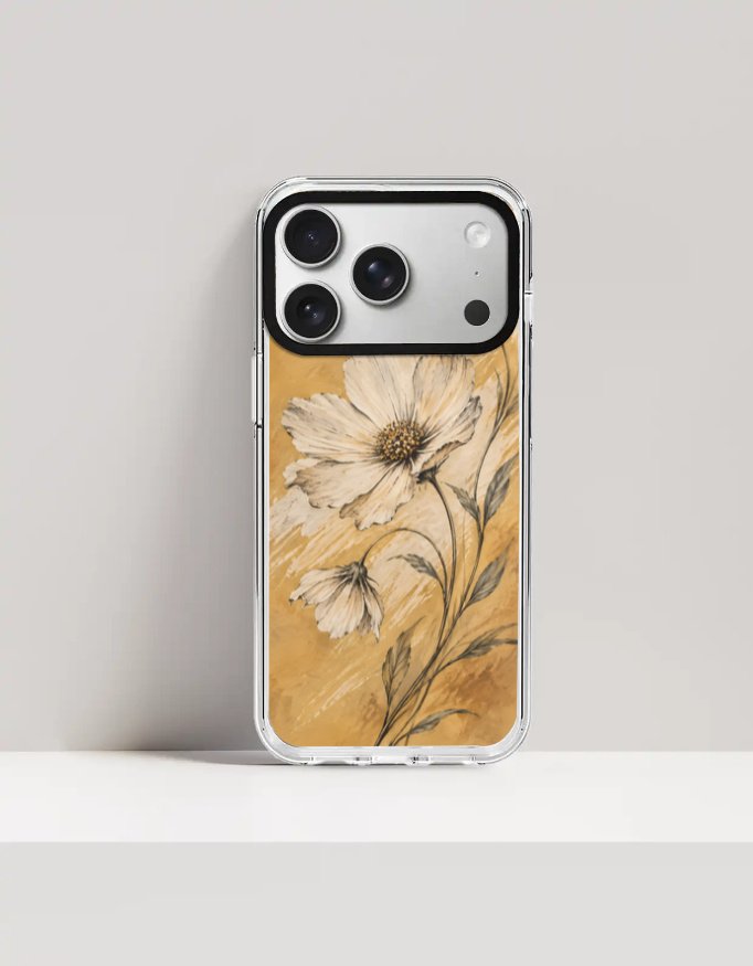 Golden Bloom Reverie – Artistic Floral iPhone Case